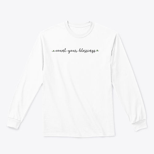 Hand Sketched Count Your Blessings Design for Sweatshirt
